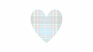 Heart shaped image of cloth made of Wivey tartan
